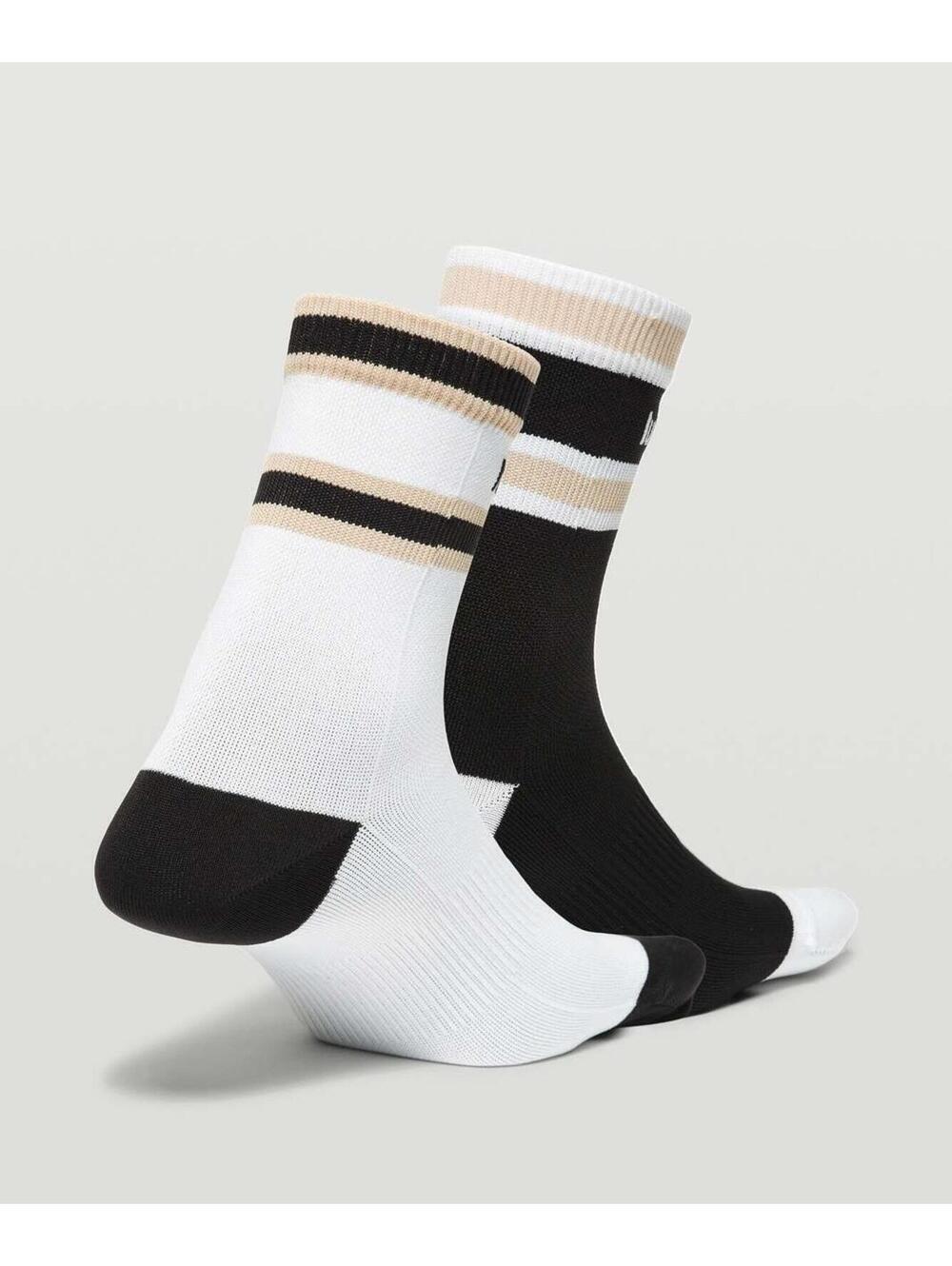 Lululemon Tale to Tell Mid Crew Sock M/L 2 Pack — Black / White / Cafe Au Lait - Picture 2 of 8